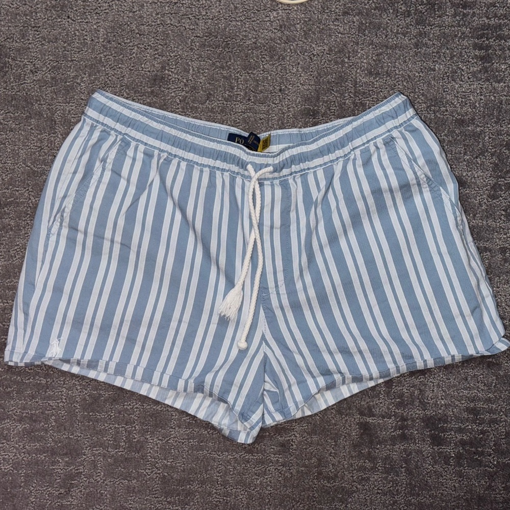 POLO 
Ralph Lauren Light Blue Striped Shorts | Pre-Loved - Picture 9 of 9